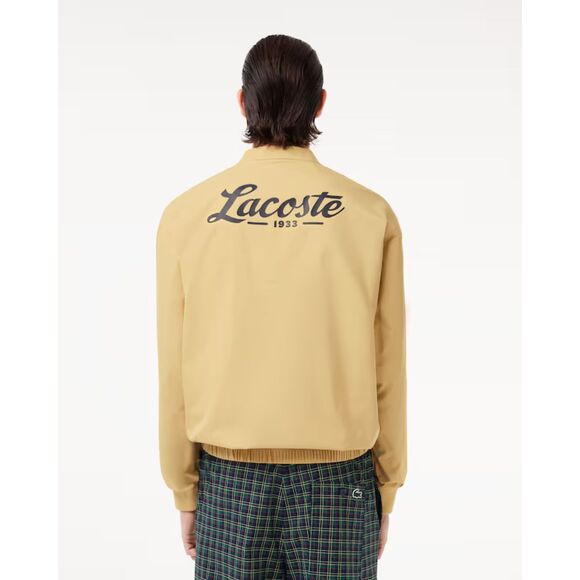 LACOSTE Jacket Mens XXL Tan Pullover Loose Fit Golf Windbreaker Logo $185 - Picture 1 of 10